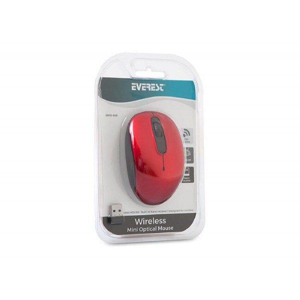 Everest Smw-666 Mouse Kırmızı Usb 2.4Ghz Optik Wıreless