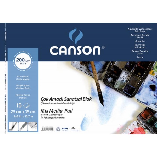 Canson 1557 Fıneface Resim Blok 25X35 200Gr15yp (Çok Amaçlı)