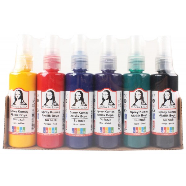 SÜDOR Mona Lisa SPREY KUMAŞ AKRİLİK BOYA 6 RENK 70ML