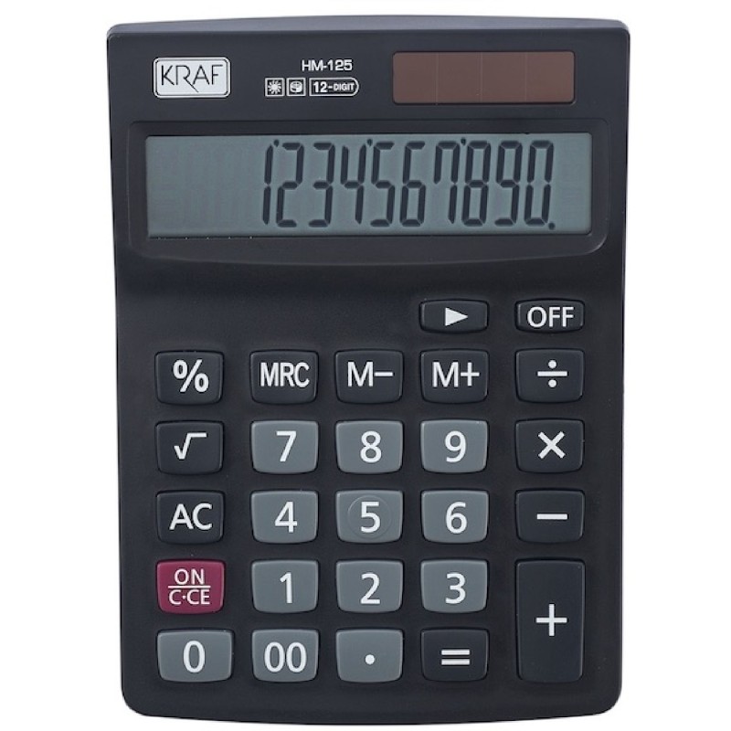 KRAF HESAP MAKİNESİ MASAÜSTÜ 12 HANE HM-125
