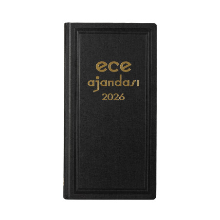 ECE AJANDASI ASYA 2026 - 17x33 Klasik Ciltli Ticari Ajanda - Kasa Ajandası