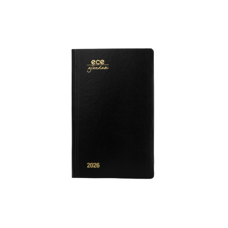 ECE AJANDASI AKÇAY 2026 Siyah - Günlük Çizgili 12x18