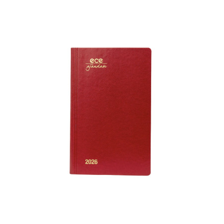 ECE AJANDASI AKÇAY 2026 Kırmızı - Günlük Çizgili 12x18