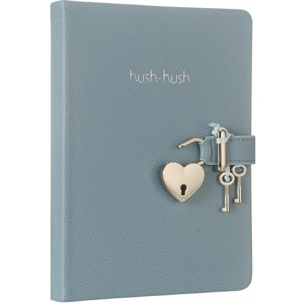 Victorias Journals Hush Hush Kilitli Pastel Defter 80Gr. 160 Yaprak Çizg Mavi