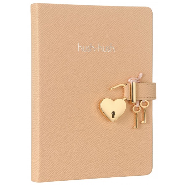 Victorias Journals Hush-Hush Kilitli Pastel Pembe 160 Yp. Çizgili Defter