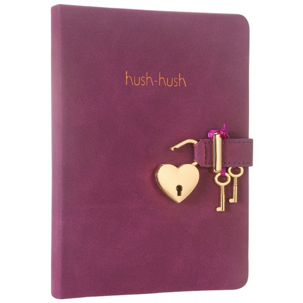 Victorias Journals Hush Hush Kilitli Defter 80 Gr 160 Yaprak Çizgili Mor