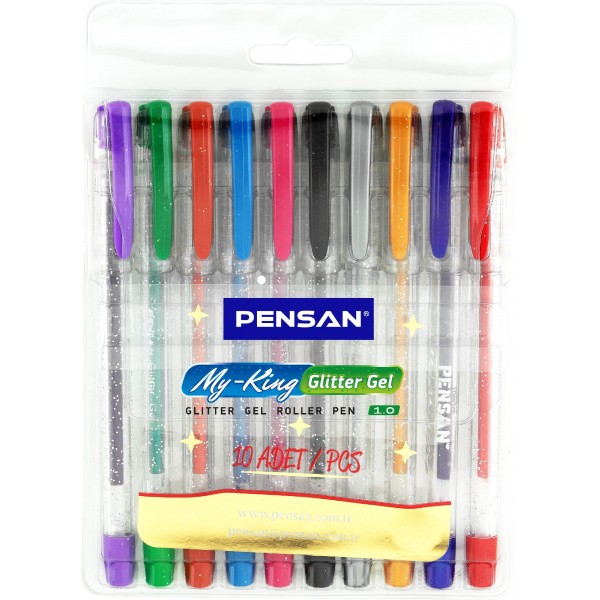 Pensan 10 Renk Simli Gel Set