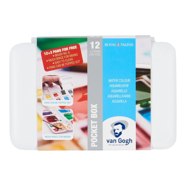 Van Gogh Watercolour Set 12+3 (S.Boya Blok Hediyeli)