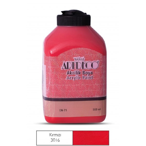 Artdeco 070L-3016 Akrilik Boya 500Ml Kırmızı