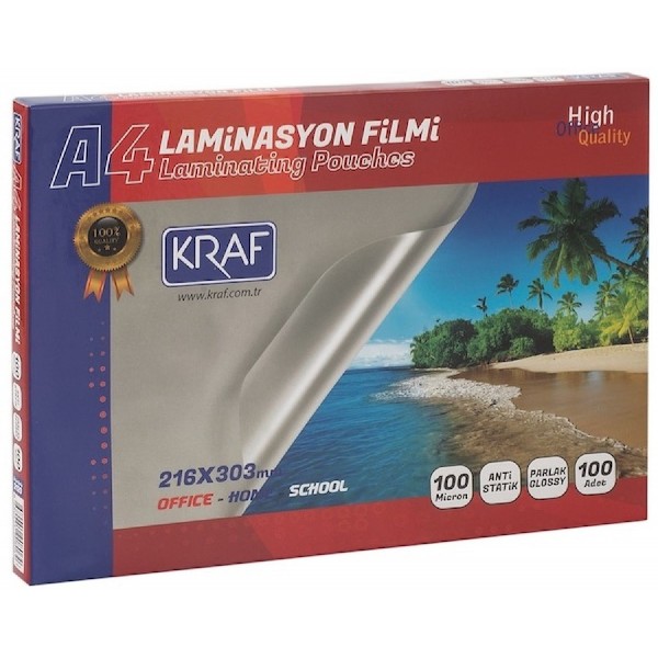 Kraf Laminasyon Filmi Parlak A4 100Mıc 100Lü 2120